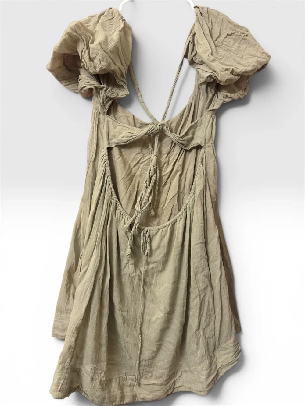 Free People Mini Dress in Light Beige